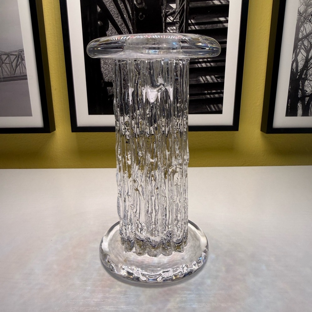 Vintage Kosta Boda textured pillar candle holder